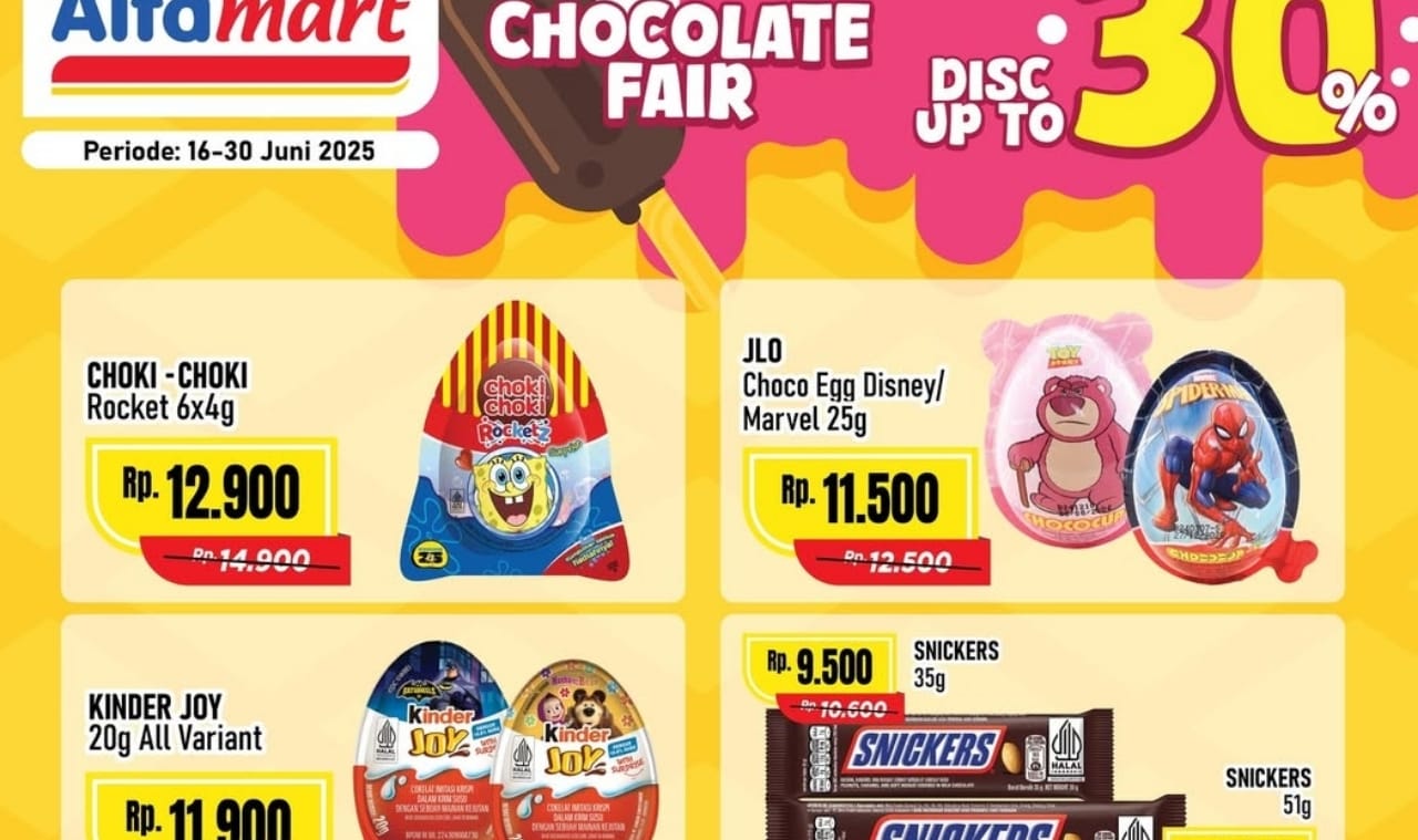 Promo Alfamart Spesial Chocolate Fair, Dapatkan Diskon Hingga 30 Persen!