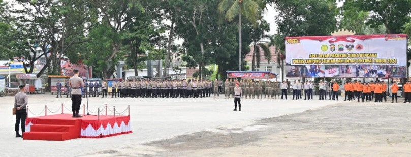 Kolaborasi Tangguh di Lamsel, Gelar Apel Siaga Bencana