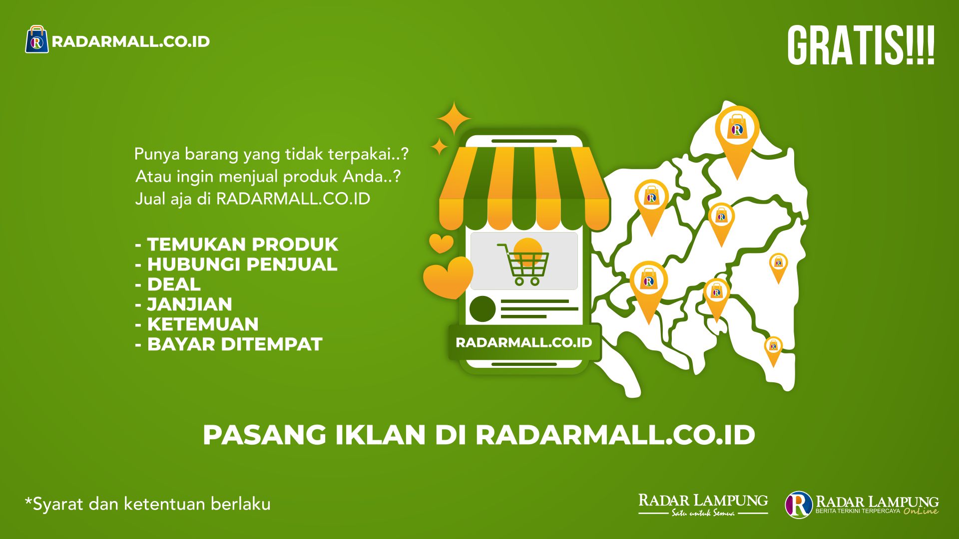 Pasang Iklan Gratis di Marketplace Radar Mall